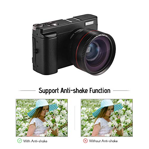 Dounan Tragbare Full HD 1080P 24MP Digitalkamera mit 3-Zoll-Bildschirm Unterstützung für Foto- und Videoaufnahmen 16… – Bild 3