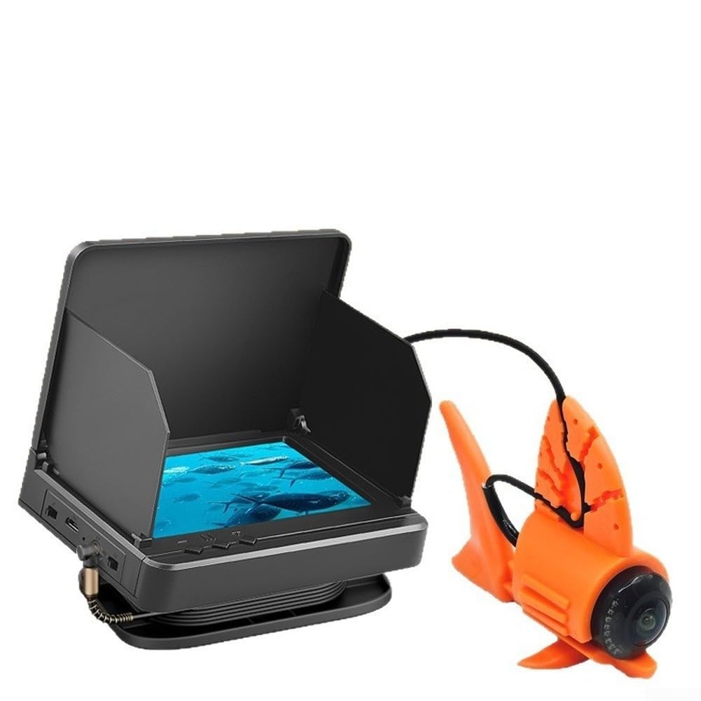 Sistema de cámara subacuática 4K con pantalla de 4.3 pulgadas, kit de buscador de peces IP68 con lente ajustable para pesca de agua dulce y salada (B)