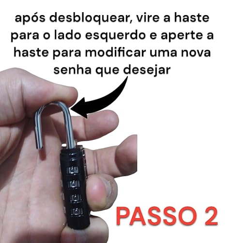 Kit dois cadeado senha quatro digitos combinacao numérica segredo para segurança mala armário estojo