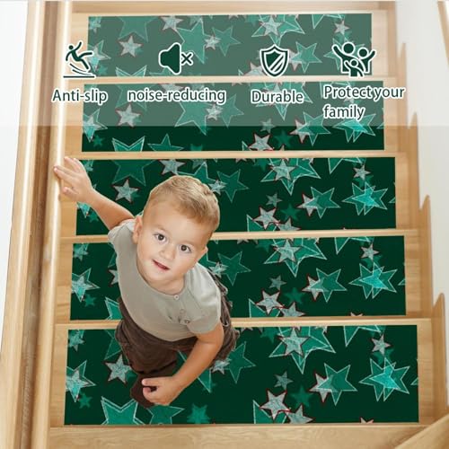 Alfombra para escaleras de madera interior de 8 x 30 pulgadas con reverso seguro 4