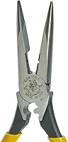 Vista 4 de Klein Tools D203-8NCR Pinza de punta larga con corte lateral para pelar/engarrotar, endurecida por inducción y más pesada para mayor potencia