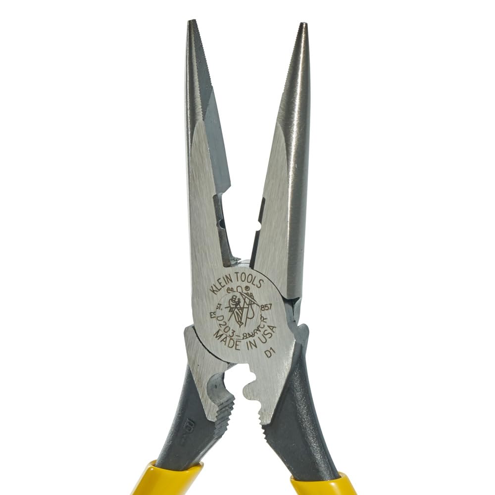 Klein Tools D203–8 8 Zoll Schwere long-nose pliers-side-cutting, D203-8NCR