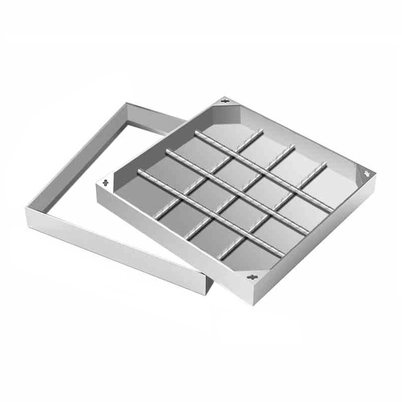 GBRSXYIP Invisible Stainless Steel Manhole Cover & Frame Decorative Septic Tank Lid 5cm Depth 40x40cm (15.7"x15.7") Outdoor Design Sleek Embedded Style
