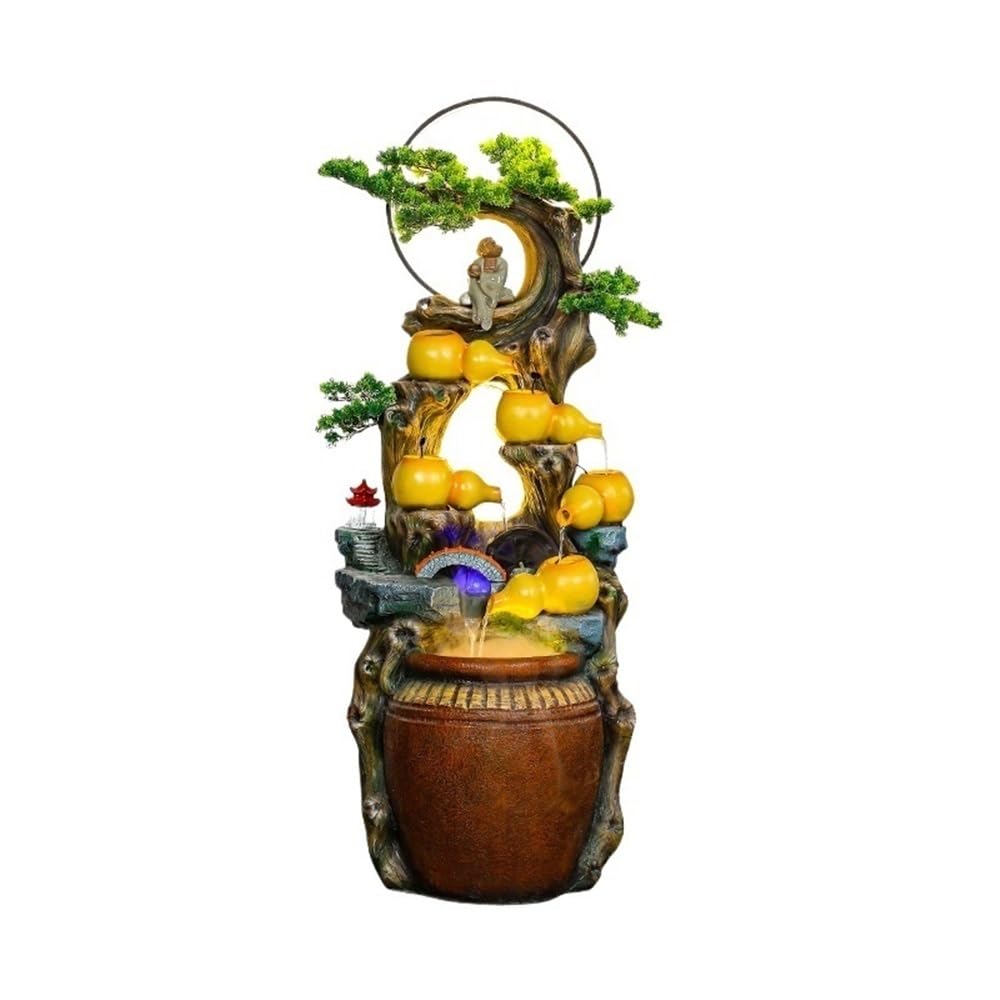 Garden Flowing Water Generates Wealth Fountain Living Room Front Desk Foyer Circular Water Scenery Office Floor Standing Gourd Ornaments Pond