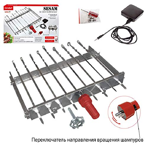 Olymp Sesame Multi-Purpose Rotating Spit with Motor! For 9 skewers, length 62 cm, width adjustable 24-40 cm