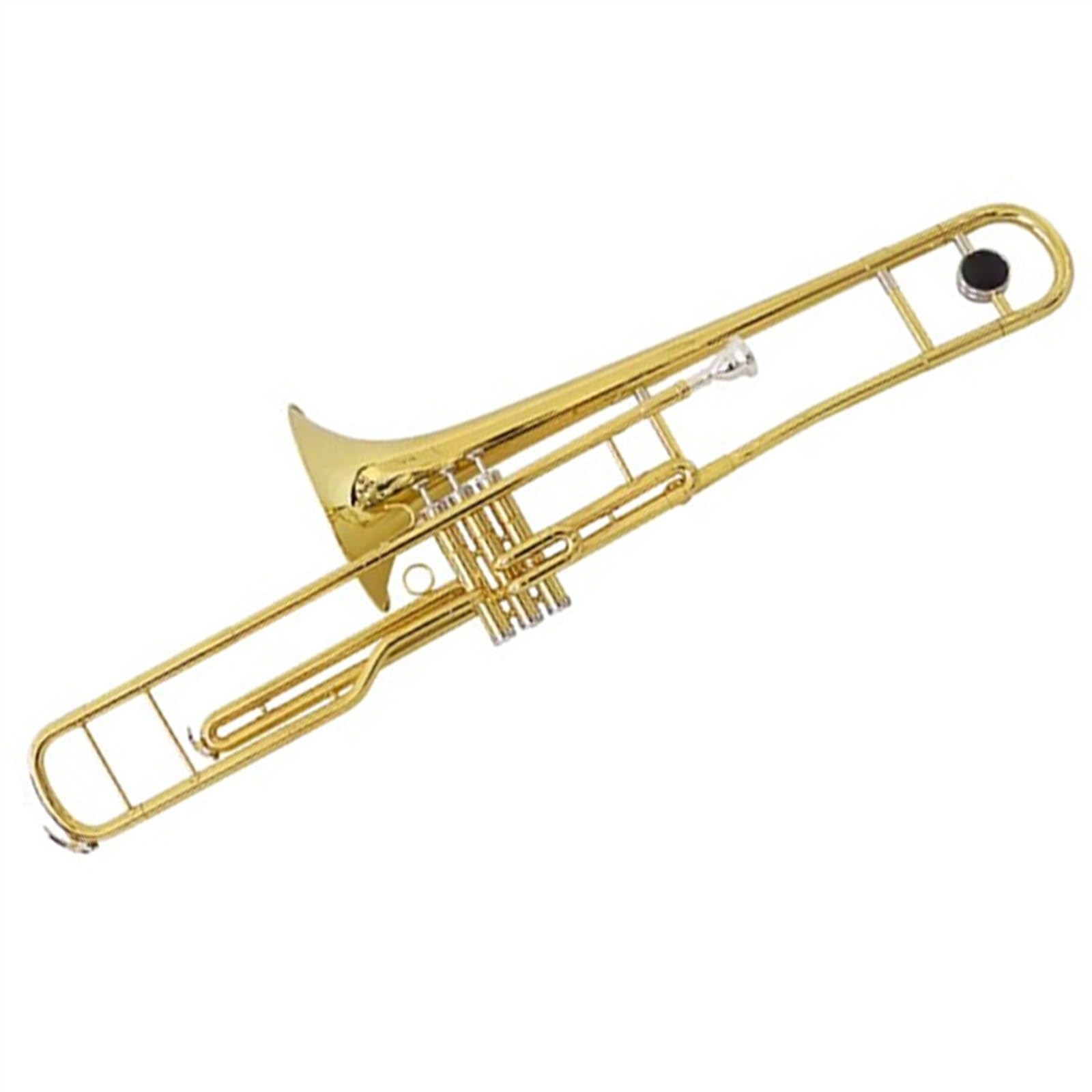 Trombone À Touches Verticales En Laiton Laqué Or, Trombone À Trois Pistons Avec Boîte De Rangement Et Accessoires Trombon e pour Débutants