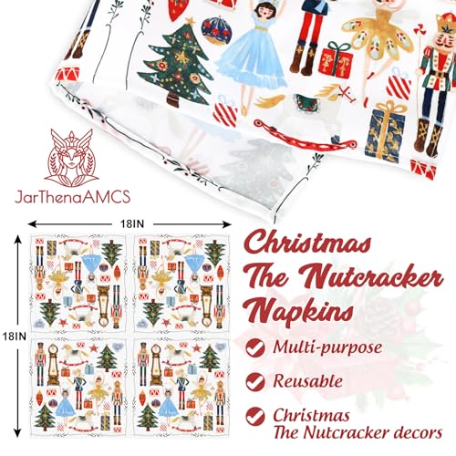 Set de 4 Servilletas de Tela Nutcracker Navidad 18x18 in miniatura 2