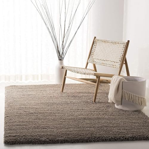 Image of Shaggy Carpet for Home 8X11 FEET Ultra-Soft, Thick, and Stylish Shag Texture Ideal for Living Room, Bedroom, or Office - Easy to Clean and Perfect - Solid-BROWN1,