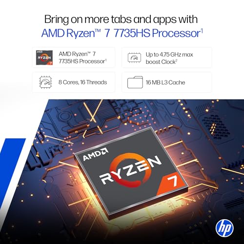 Image of HP 15, AMD Ryzen 7 7735HS (16GB DDR5,512GB SSD) FHD, Anti-Glare, Micro-Edge, 15.6'' /39.6cm, Win11, M365 Basic(1yr)* Office24, Silver, 1.59kg, fc1038AU, AMD Radeon FHD Camera w /Shutter, Backlit Laptop
