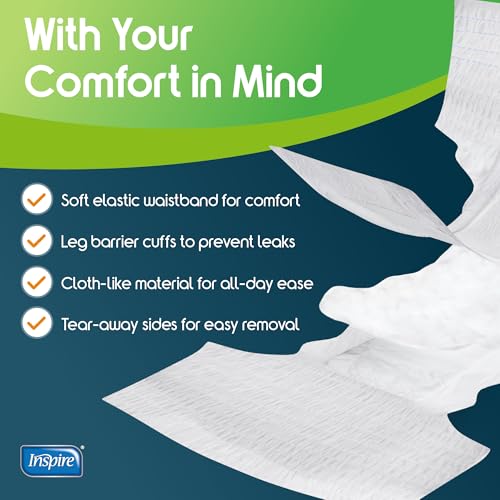 Image of Inspire Adult Diapers Women or Men - MAX Absorbency | Our Most Absorbent and Dry, Incontinence Underwear for Women or Men | Leak Proof Diaper Overnight or Daytime for Heavy