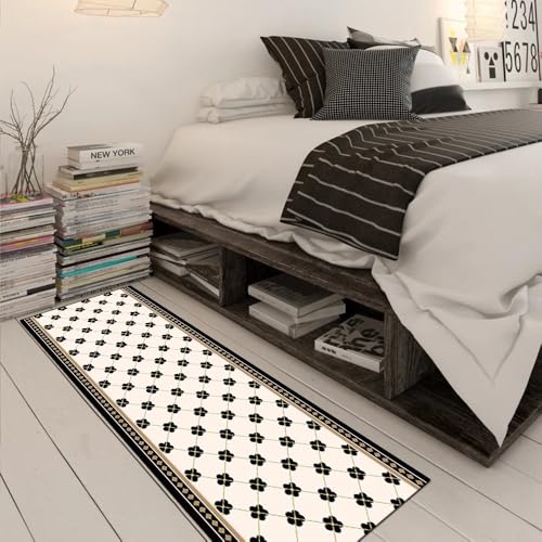 Alfombra de pasillo de 80x150 cm moderna textil lavable beige para hogar 5