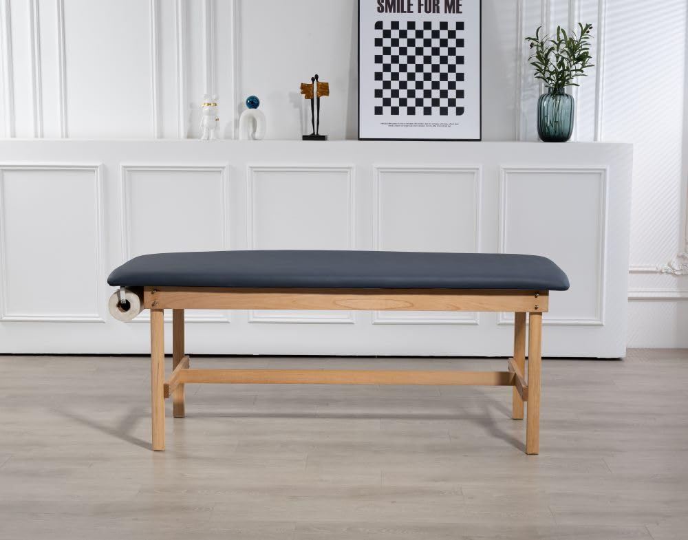 VEICAR Exam Table with Paper Roll Dispenser & Shelf, Adjustable Physical Therapy Medical Exam Table, Patient Examination Bed, Durable, Low Maintenance and Holds Up to 400 Lbs (Blue)