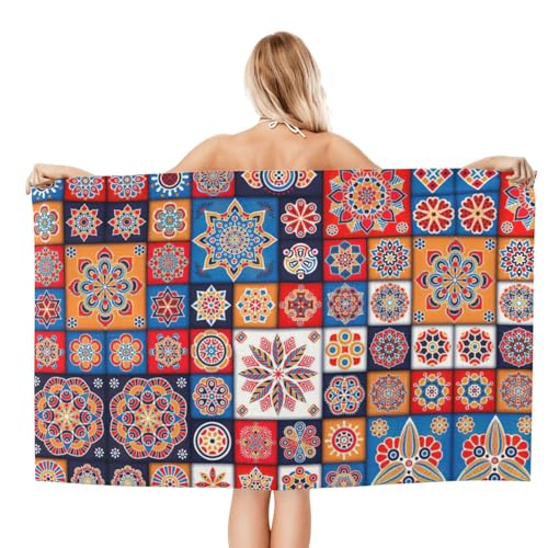 Serviette de bain microfibre imprimée Flowwer vintage haut de gamme - 3