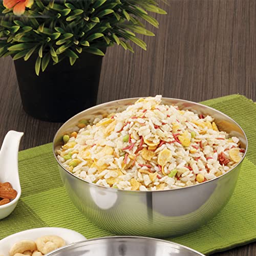 HAZEL Stainless Steel Serving Bowl | Steel Bowls for Soup, Salad, Ramen, Cereal | Steel Vati 600 ML