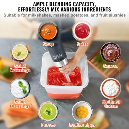VEVOR Commercial Immersion Blender, 750W, 12 Inch, Heavy Duty Hand Mixer, Variable Speed, 304 Stainless Steel Blade, Multi-Purpose for Soup, Smoothie, Puree, Baby Food by VEVOR - Image 5
