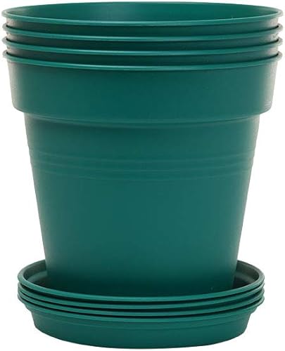 Mintra Home - Paquete de 4 macetas de jardín (color verde bosque, 11 cm4.3 pulgadas de diámetro)