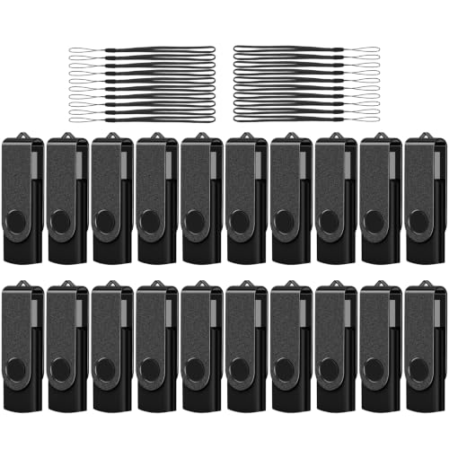 2GB USB Flash Drive 20 Pack, AreTop Bulk USB 2.0 Thumb Drive Swivel