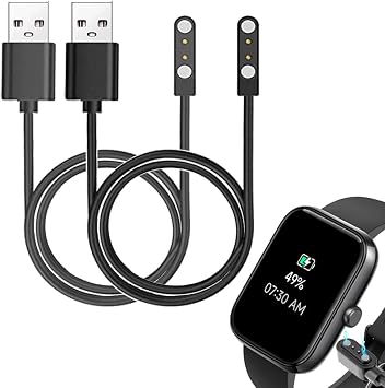 smart watch Charger Cables Compatible with IDW25 1.83 BOOOMIC KALINCO Mikego Smart Watch, 2-Pack