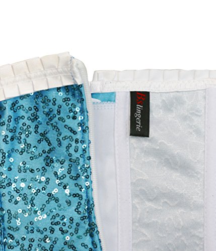 Bslingerie Womens Waist Cincher Boned Corset With Brocade (Small, Rainbow) #TOP5