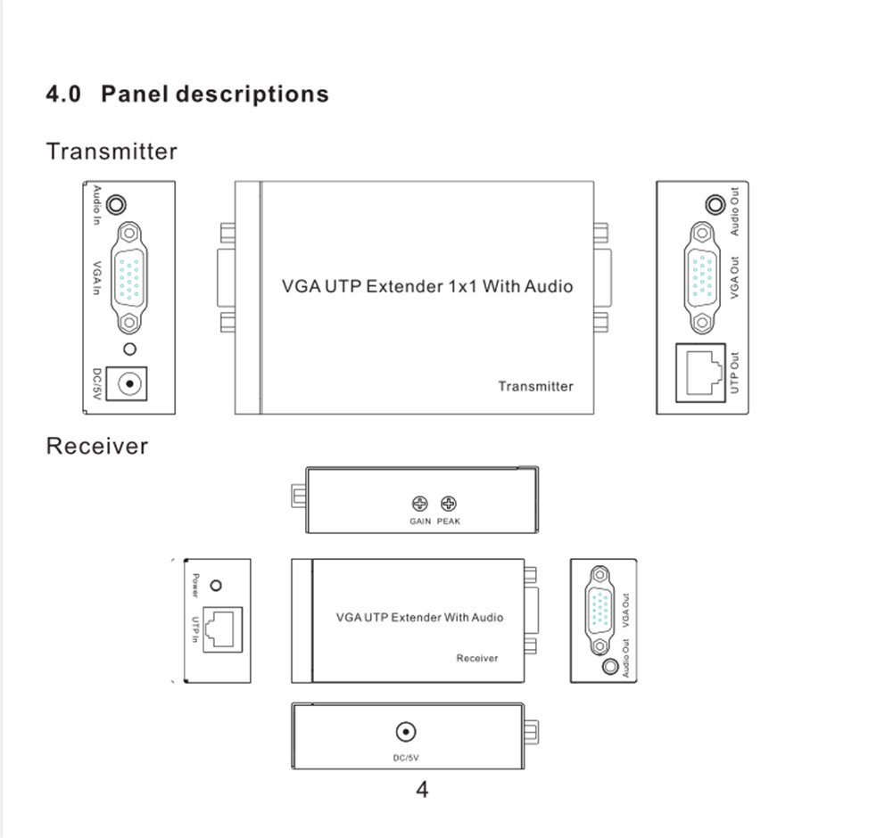 VGA Extender 300m TV Cable Extension vga a rj45 Adattatore cavo video convertitore