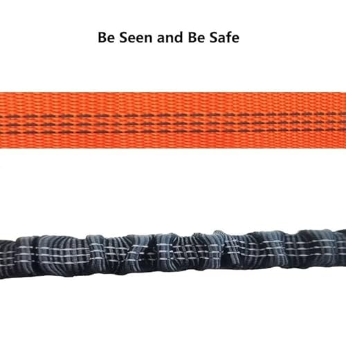 Hands Free Dog Leash, Waist Dog Leash For Running,Walking,Hiking,Training With Adjustable Waist Belt Harness,Reflective Stitches And Zipper Pouch (Orange) #TOP3