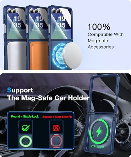 Image of Galaxy Z Flip 7 MagSafe Case, Military Drop Tested, Translucent Matte Silicone Bumper, Anti-Fingerprint, Slim, Royal Blue