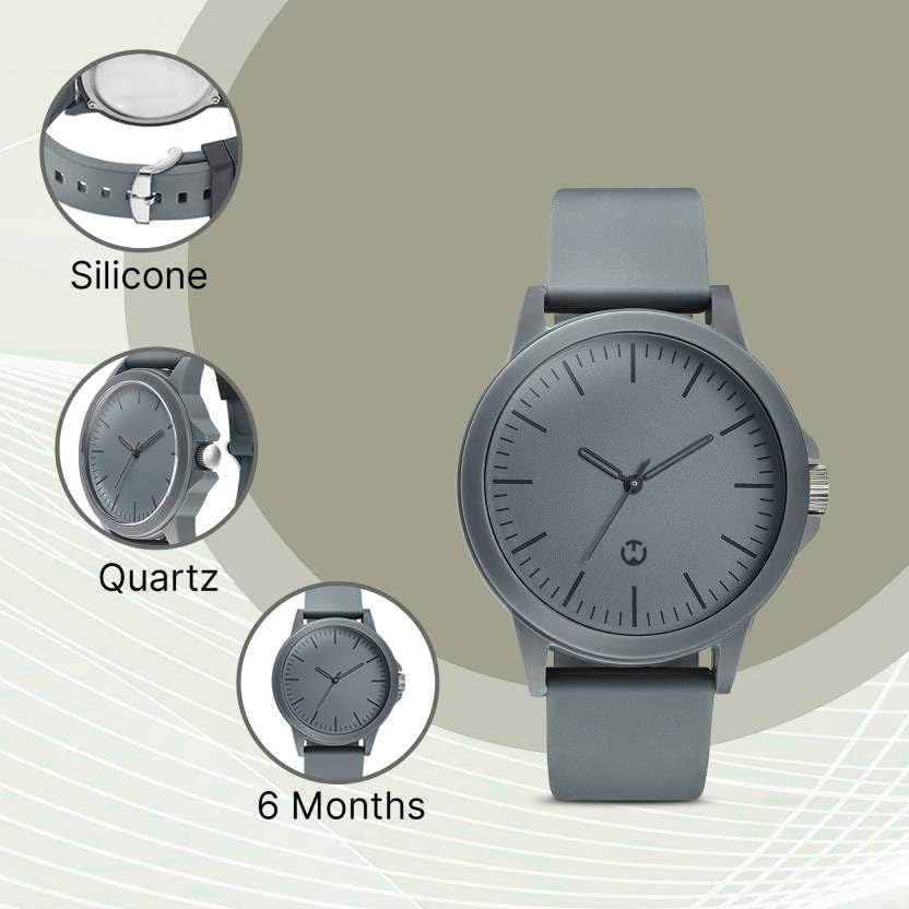 Image of Men's Watch, Black Silicon Strap, Black Dial Analog Wrist Watch, Water Resistant, Formal & Casual, Sports Watch, Wear, Watch for Gift