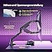 ARES WING Monitor Halterung für 17 bis 49 Zoll Bildschirme, Monitor Arm mit Gasfeder, Verstellbarer Monitorständer für 20Kg Computer Bildschirme, Monitorhalterung VESA 75/100 mm,Schwarz