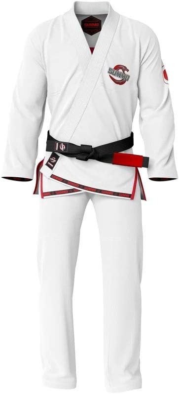 Premium Japanese White Sublimation Brazilian Pearl Weave Jiu Jitsu Gi - Built in Rash Guard - with Rash Guard Lining (BJJ GI)