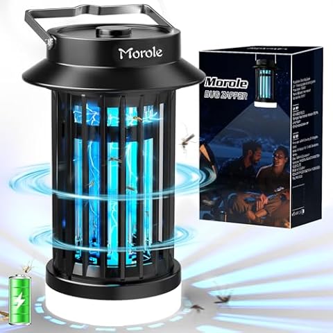 Morole Bug Zapper for Indoor Outdoor, Rechargeable Mosquito Zapper with LED Light, Portable Electric Fly Traps, Mosquito Killer, Insect Pest Control for Home, Backyard, Patio, Camping, Fishing Cover