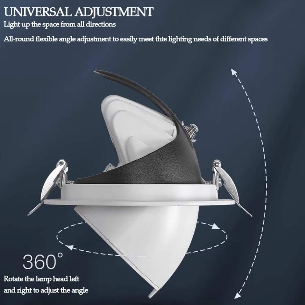 USMJQVZ 10W,20W LED Gimbal Recessed Lighting LED Ceiling Downlight Kit White Aluminum Trunk Directional LED Eyeball Can Light, Adjustable LED Downlight, 5 Pack