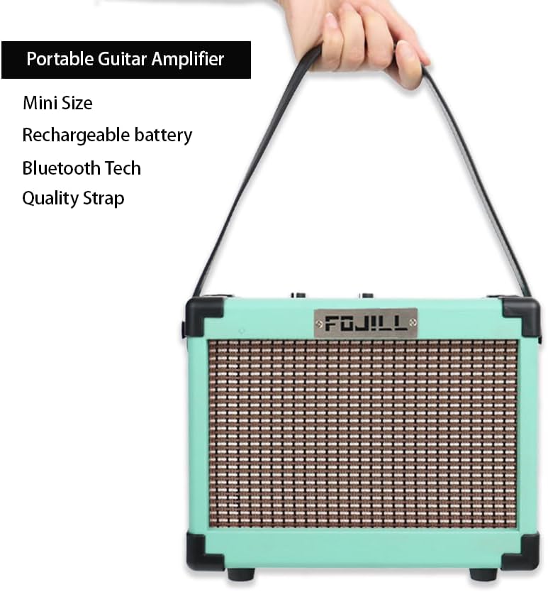 Fojill Full Size Four String Electric Bass Guitar With 10 Watt Amplifier 4 String Right Handed Beginner Kit Set With 600D Gig Bag,Picks,Noiselss Cable,Extra Strings(GGR)