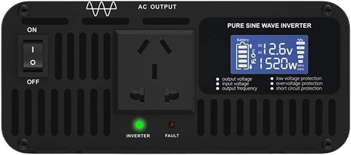 1500W 1.5KW Combination Charger Pure Sine Wave CPU 12V 24V 36V 48V 60V 72V 84V DC to AC 110V 220V Solar Automotive Inverter Powe(1500W 60HZ,84V(60-90VDC),110VAC)