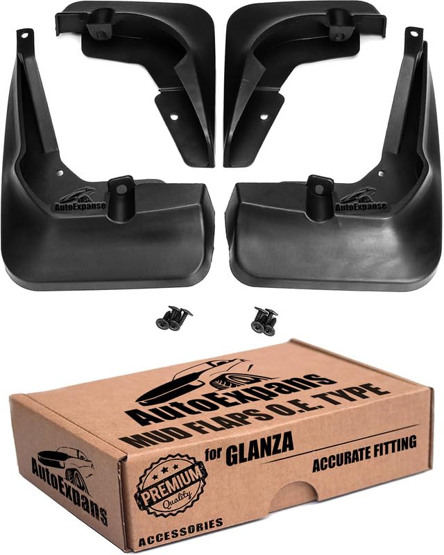 AutoExpanse car mud Flap for GLANZA/Front and Rear O.E Type Mud Flaps ABS Plastic only for GLANZA