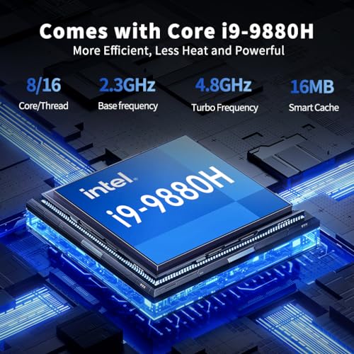 Image of msecore Mini PC i9, Core i9-9880H (Upto 4.8GHz) with 32GB DDR4 RAM 1T SSD Desktop Computer, 2* HDMI, 1* DP, Triple Display, 4K@60Hz, Dual 2.5G LAN, 1*Type-C, Wi-Fi 6E, Windows 11 Pro(TPM2.0)