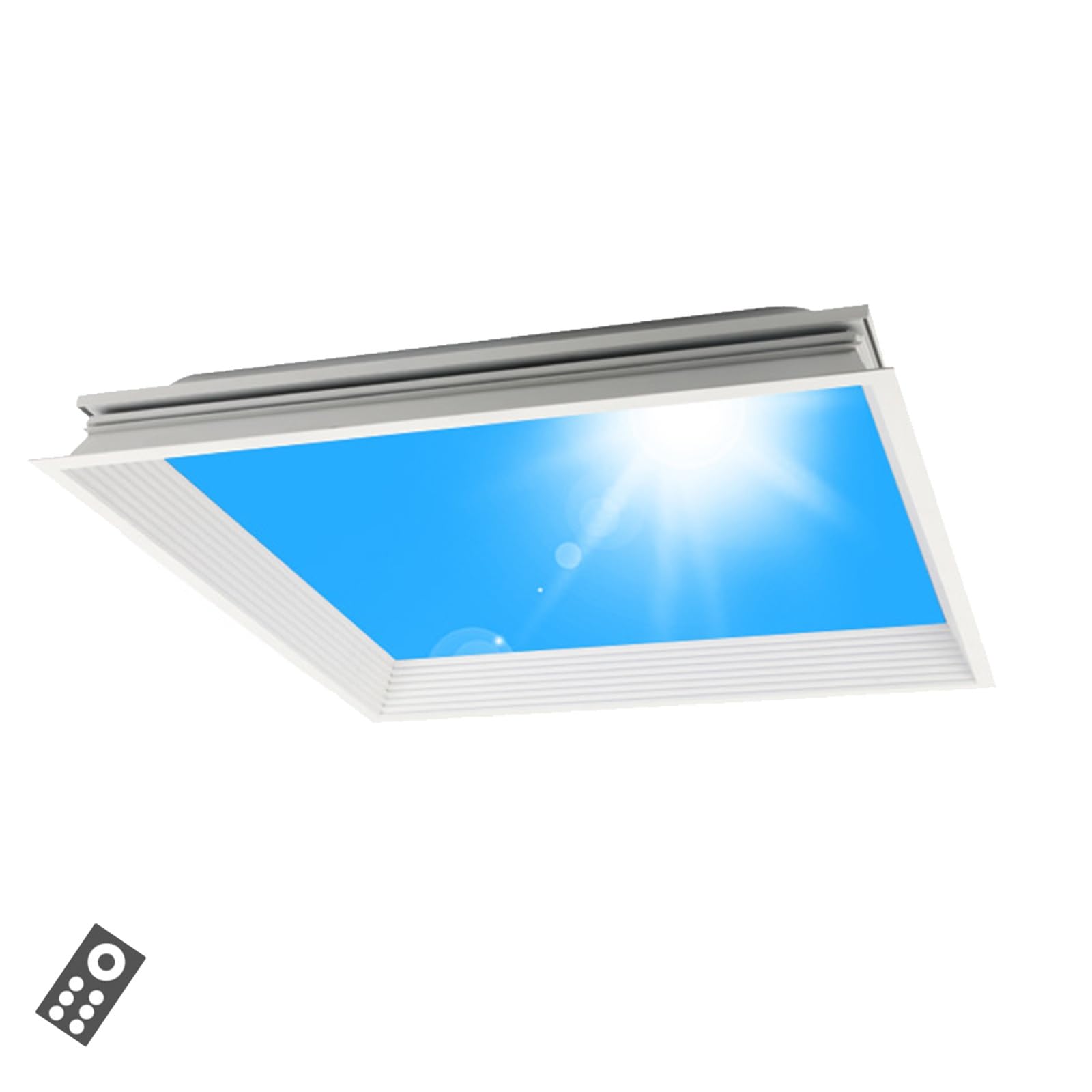 Daylight Blue Sky Light, Artificial Skylight Ceiling Lamp with Remote Control, Recessed Installation, Adjustable Color Temperature for Enhanced Room Ambiance