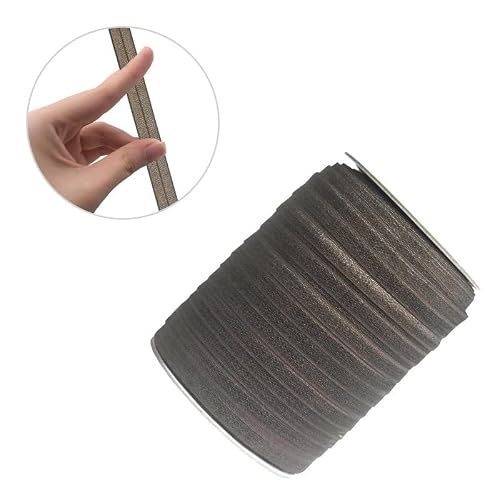 Bristlegrass Brown 5 Yard 5/8 Inch Shiny Fold Over Elastic Band For Sewing Foe Roll Spool Stretchy Ribbon For Hair Tie Headband Dress Diy Sewing Trim Solid Color Ribbon Sewing Lace Brown（5Yard 5/8") #TOP3