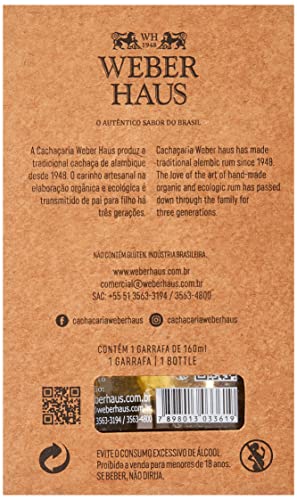Cachaca Premium Weber Haus Black 160 Ml Weber Haus Sabor 160 Ml