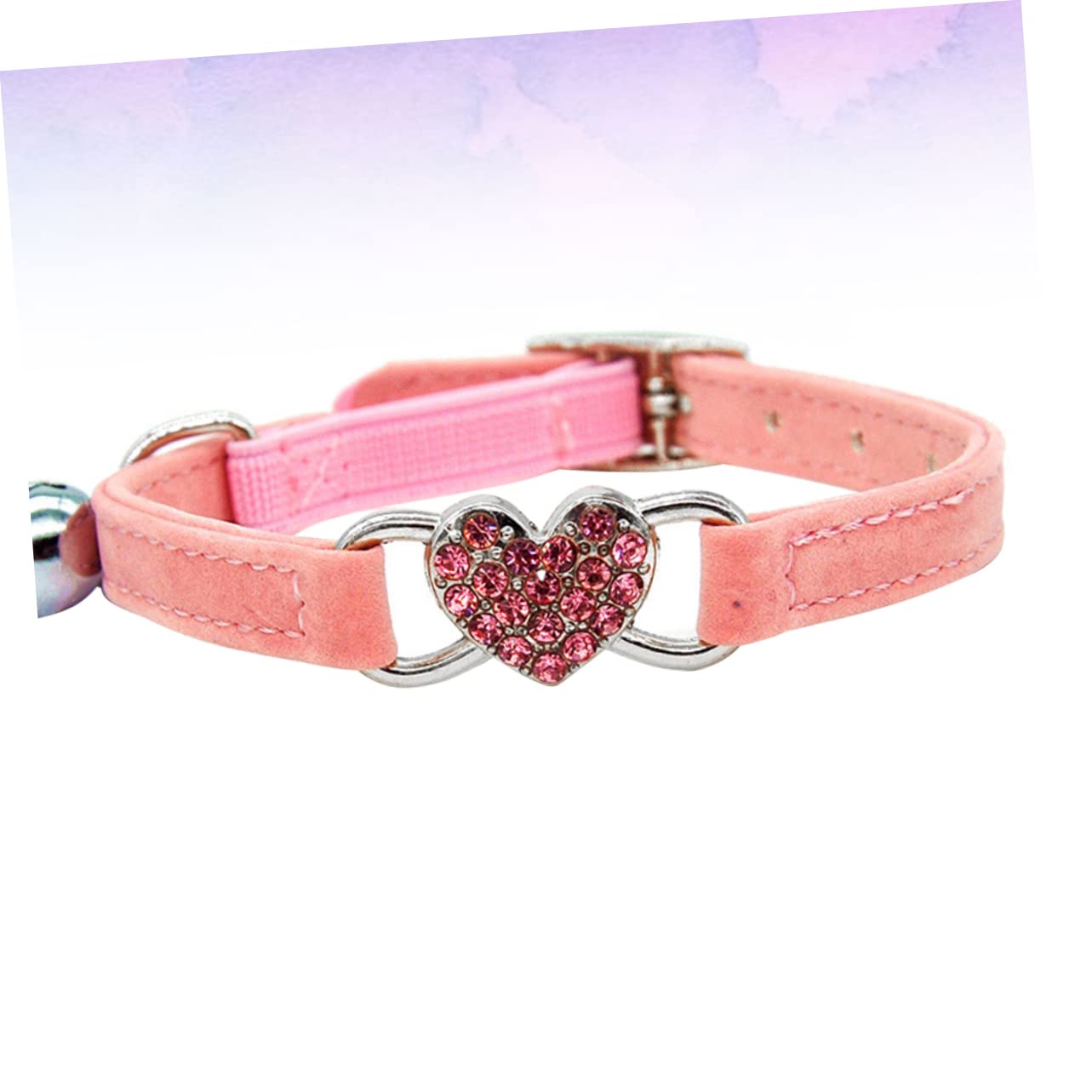 BESPORTBLE Lot De 2 Colliers Réglables pour Chat avec Strass Et Clochette en Forme De Cœur Tendance pour Chats Et Chatons