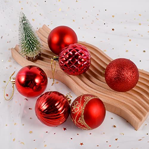 34Cts Red Christmas Balls Ornaments - 2.36 Inch Shatterproof Red Christmas Decorations, Sparkling Christmas Ball Ornaments, Hanging Ornaments Balls For Christmas Trees (Red) #TOP6