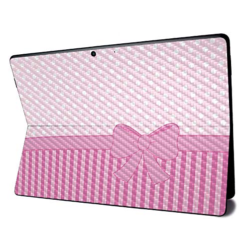 Image of MightySkins Carbon Fiber Skin for Microsoft Surface Pro X - Pink Present | Textured Carbon Fiber Finish | Easy to Apply, Remove, and Change Styles | Made in The USA