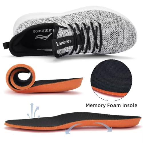 Image of Lamincoa Womens Slip On Walking Shoes Non Slip Casual Road Running Lightweight Mesh Fashion Sneakers for Gym Travel Workout