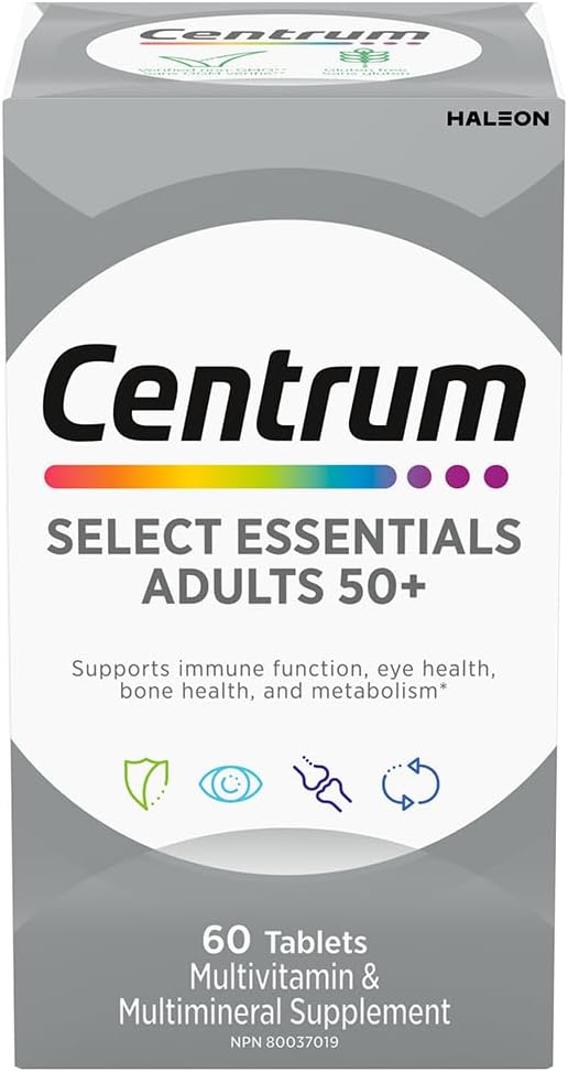 Centrum Select Essentials 50+ Multivitamin and Multimineral Supplement, 60 Count Centrum Select Essentials 50+ Multivitamin and Multimineral Supplement, 60 Count