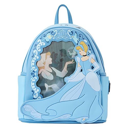 Loungefly Disney Cinderella Lenticular Princess Series Womens Double Strap Shoulder Bag Purse