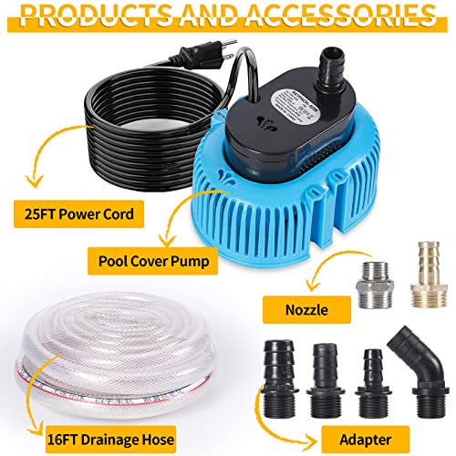 Akypach WATER PUMP FOR POOL DRAINING Pool Cover Pump Above Ground Water Removal Pump Swimming Pool Draining thumb #1