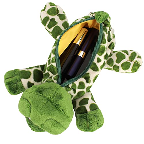 Image of Minache Women Animal Tortoise Plush Stationery Pouch Pen Pencil Case Ladies Cosmetic Bag