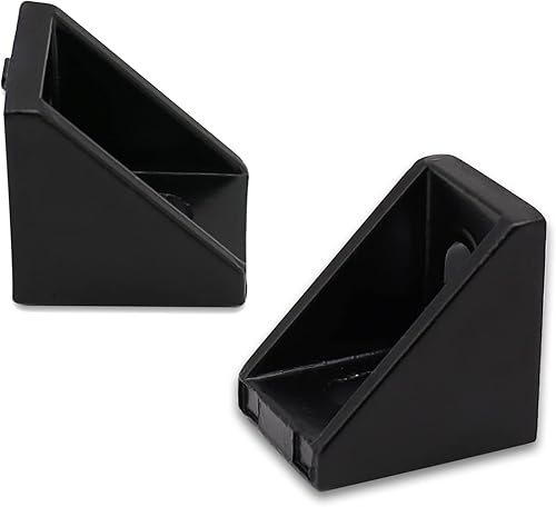 Miniatura 3 de 20 piezas de soporte de esquina de perfil de aluminio negro serie 2020 1720 con 40 tuercas M5 T + 40 tornillos M5 + 1 llave para ranura de 0.236 in