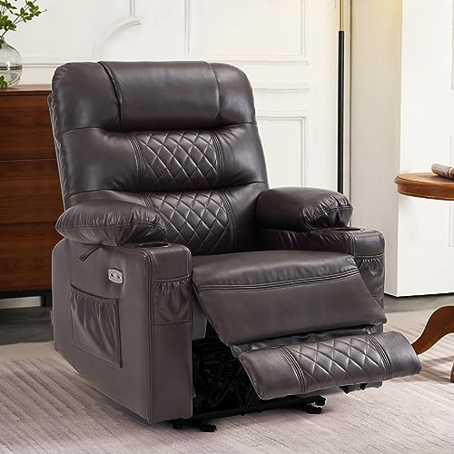 Sillón reclinable con masaje y calor Marrón miniatura 2