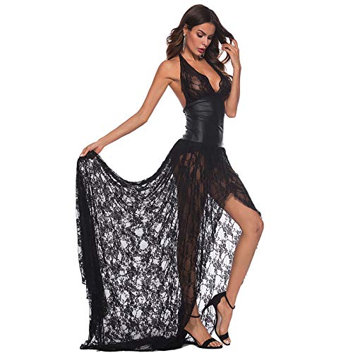 Robe longue dentelle cuir bodysuit pour sublimer vos soirées