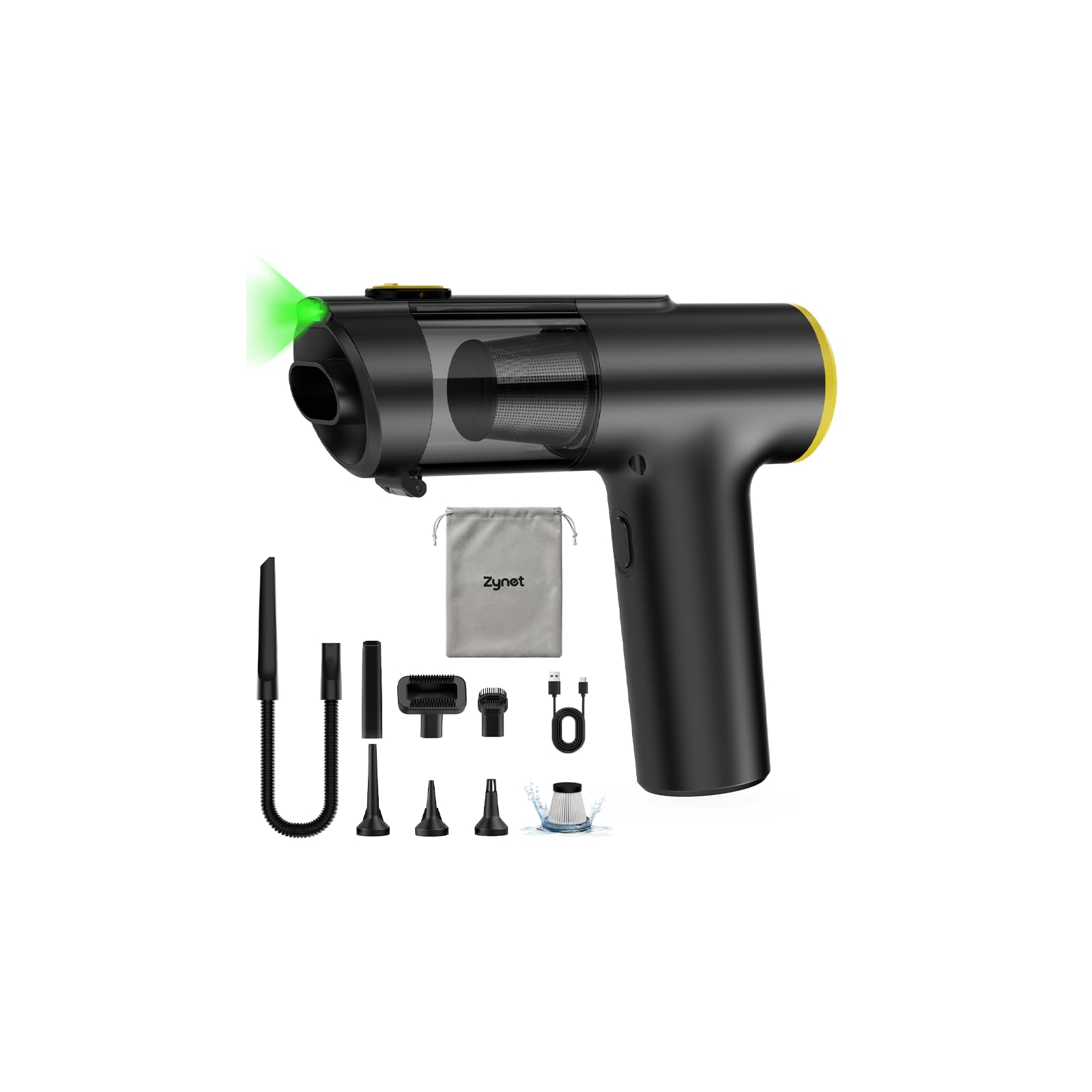 V5 Aspirateur à Main 7-en-1, 28000PA 60Min LED